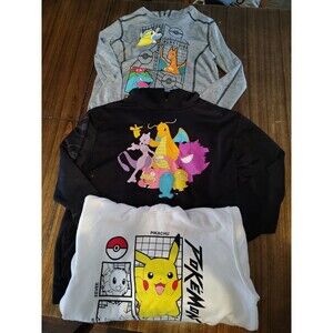 Boys Hoodie Lot L 10/12 Youth Pokémon Pikachu Charizard Pullover Gamer Casual